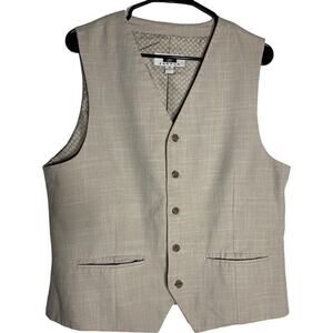 Joseph Abboud Suit Vest Mens Size Medium Taupe Five-Button Front Waistcoat